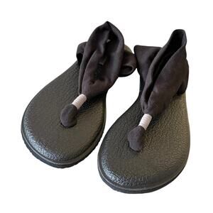 NEVER WORN Sanuk Womens Yoga Sling 2 Black Flat Comfortable Sandals - Size 7